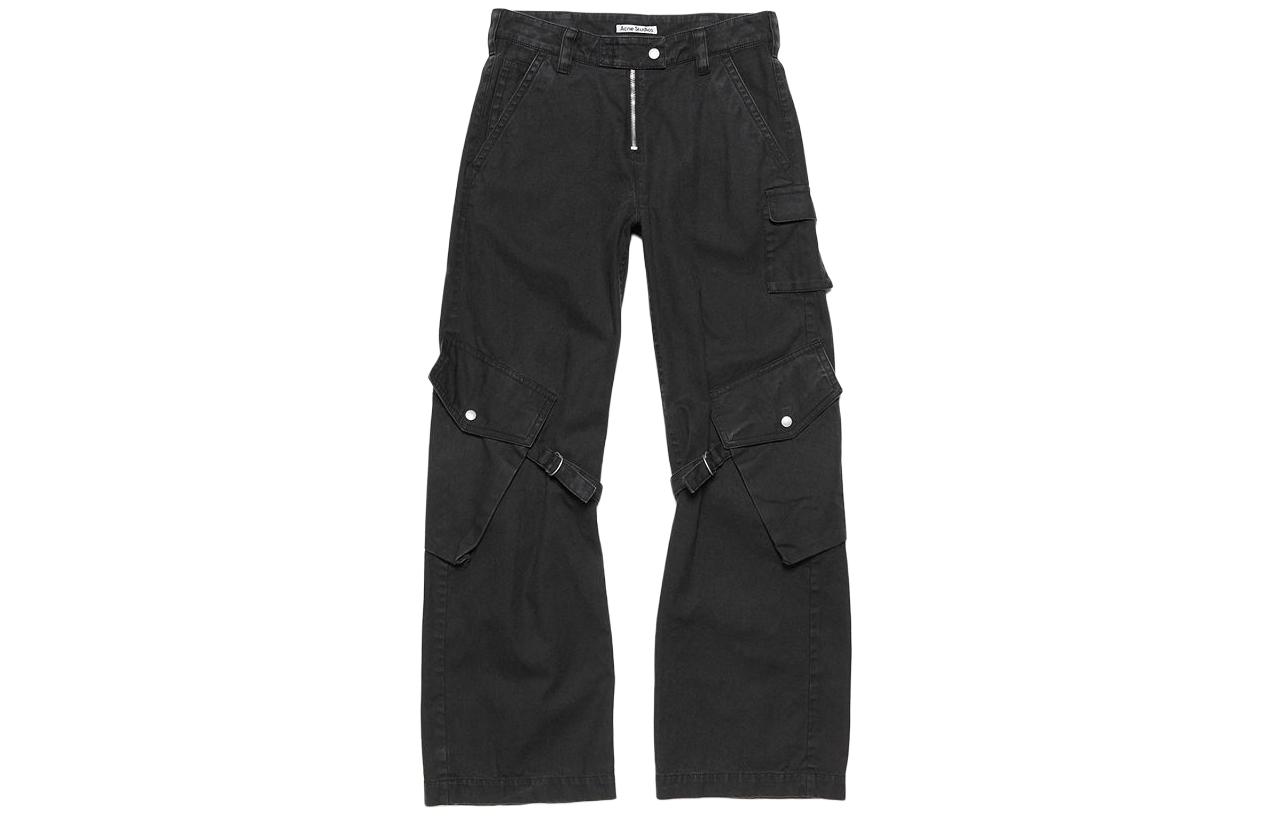 (Women) Acne Studios SS24  Vintage Loose Straight Cargo Pants Charcoal Grey. AK0778-Z79