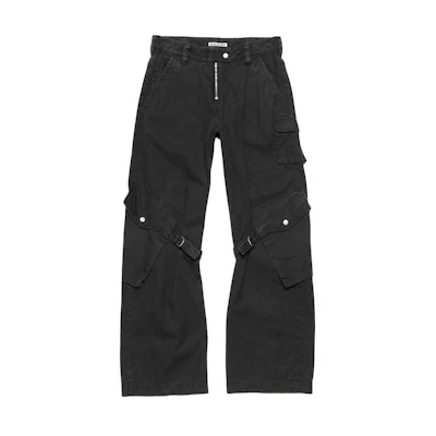 (Women) Acne Studios SS24 Vintage Loose Straight Cargo Pants Charcoal Grey. AK0778-Z79