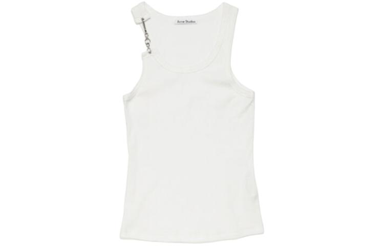 (Women) Acne Studios SS24  White Solid Pullover Casual Tank Top. AL0402-100