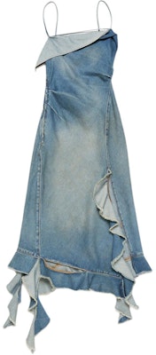 (W) Vestido Slip Suelto Azul Lavado Ruffles Acne Studios SS24 Mujer Alta Moda. A20641-863 Order (W) Vestido Slip Suelto Azul Lavado Ruffles Acne Studios SS24 Mujer Alta Moda. A20641-863