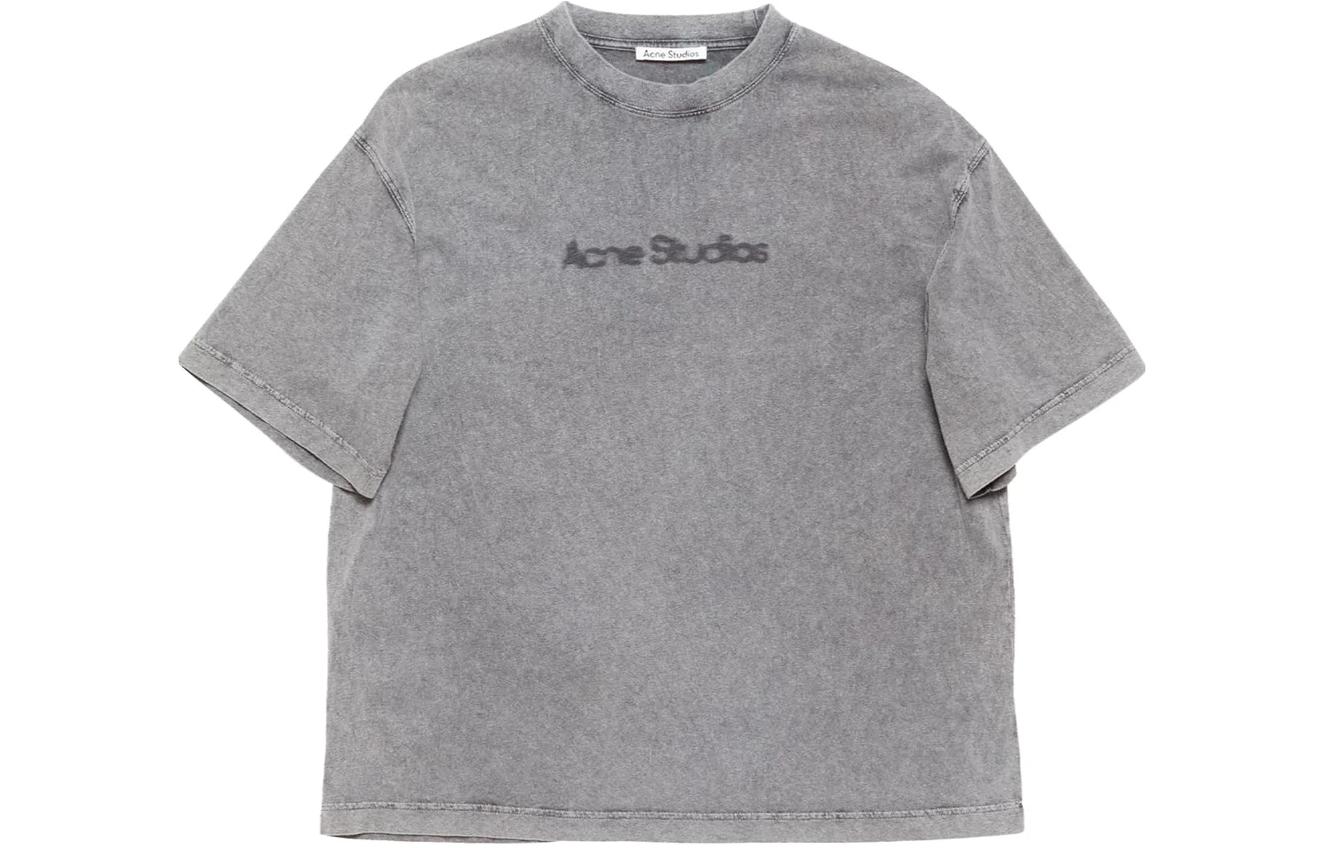 (Women) Acne Studios SS24 Letter Print Grey Short Sleeve T-Shirt AL0397-DJO