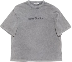 (Women) Acne Studios SS24 Letter Print Grey Short Sleeve T-Shirt AL0397-DJO (Women) Acne Studios SS24 Letter Print Grey Short Sleeve T-Shirt AL0397-DJO