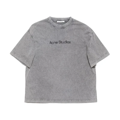 (Women) Acne Studios SS24 Letter Print Grey Short Sleeve T-Shirt AL0397-DJO
