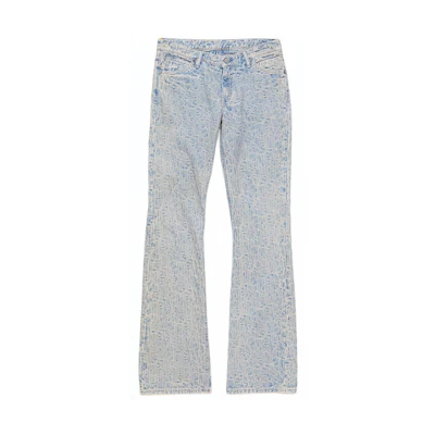 (Women) Acne Studios SS24 Low-Rise Slim-Fit Jeans 2005 Women’s Blue Denim Pants A00440-BUF