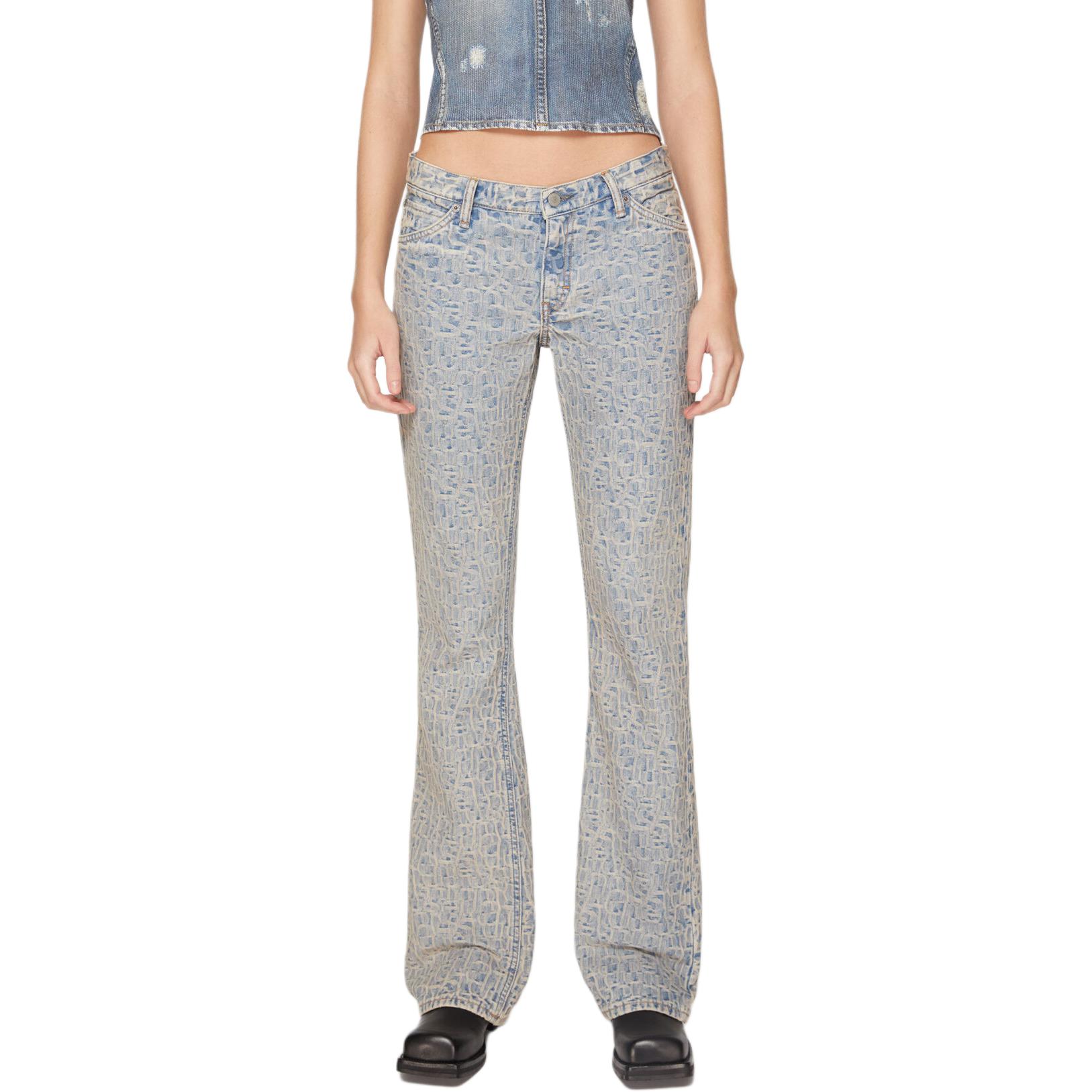 Lookbook (W) Acne Studios Seluar Denim Rendah Slim-Fit Wanita Biru SS24 2005. A00440-BUF
