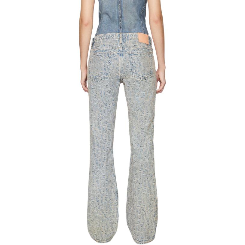 Shop (W) Acne Studios Seluar Denim Rendah Slim-Fit Wanita Biru SS24 2005. A00440-BUF