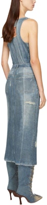 (Women) Acne Studios SS24 Minimalist Mid-Rise Washed Denim Maxi Skirt Women Blue AF0443-822 Purchase (Women) Acne Studios SS24 Minimalist Mid-Rise Washed Denim Maxi Skirt Women Blue AF0443-822