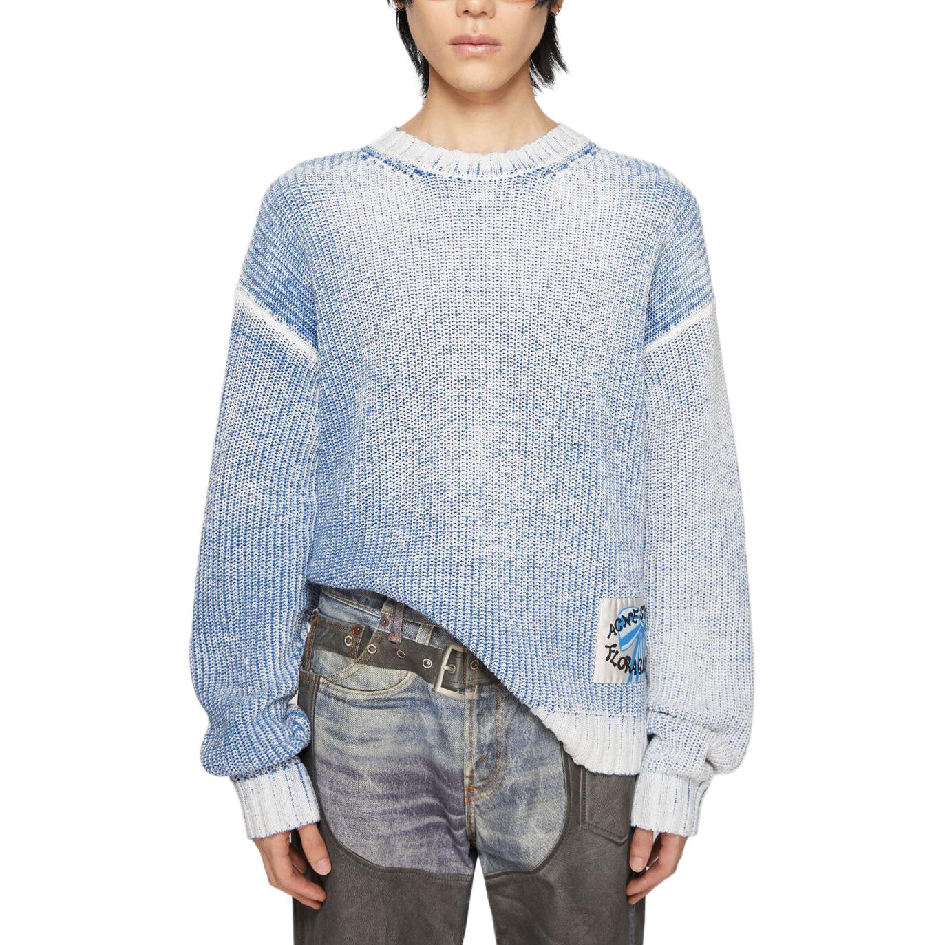 Lookbook (W) Acne Studios SS24 Suéter Azul de Punto Suelto con Efecto Lavado. B60322-DNU