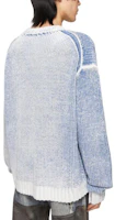 Shop (W) アクネ ストゥディオズ SS24 ウォッシュ加工 ルーズニット プルオーバー ブルー セーター B60322-DNU
