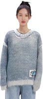 Purchase (W) アクネ ストゥディオズ SS24 ウォッシュ加工 ルーズニット プルオーバー ブルー セーター B60322-DNU