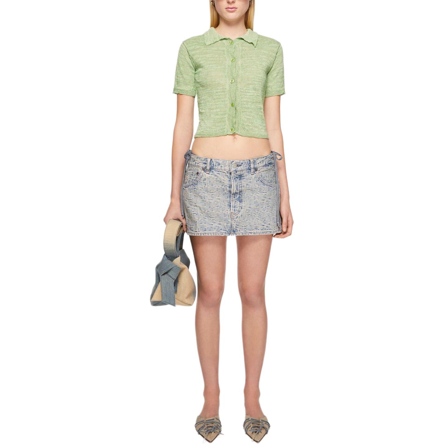 Lookbook (W) Acne Studios SS24 女款藍色低腰直筒迷你牛仔裙 AF0425-BUF