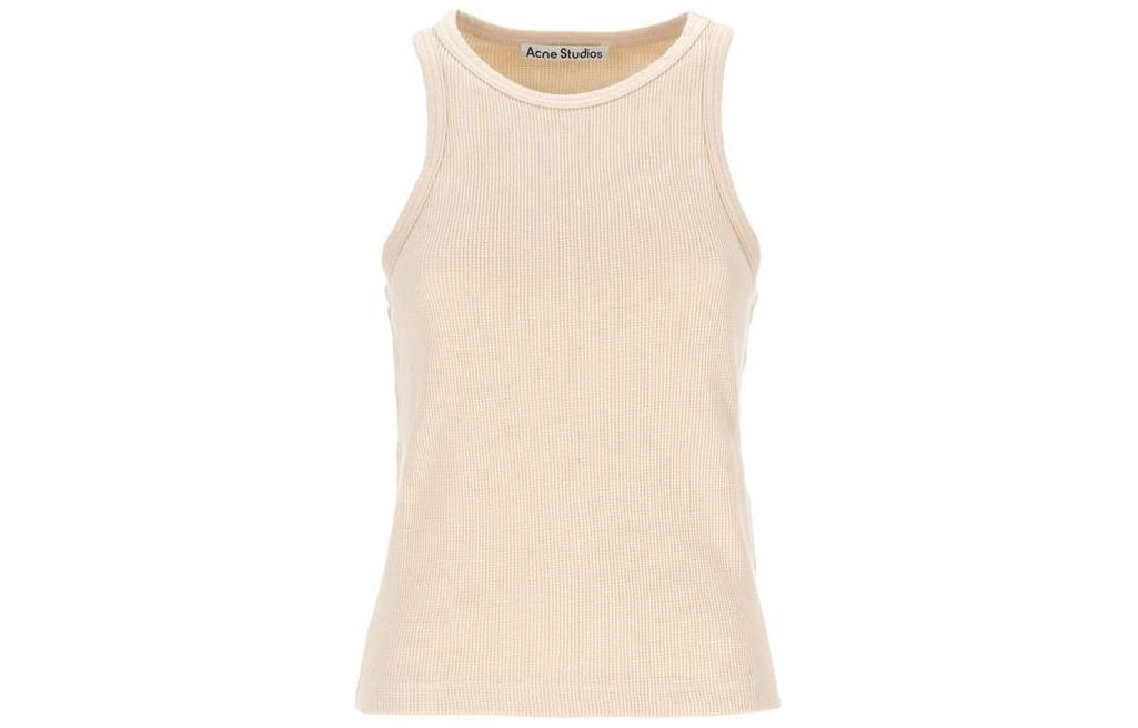 (Women) Acne Studios SS24 Yellow Ribbed Sleeveless Tank Top. CL0264-DKY