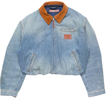 (W) Acne Studios SS26 女士标志绒面革拉链领飞行夹克. A90694-AUZ Buy (W) Acne Studios SS26 女士标志绒面革拉链领飞行夹克. A90694-AUZ