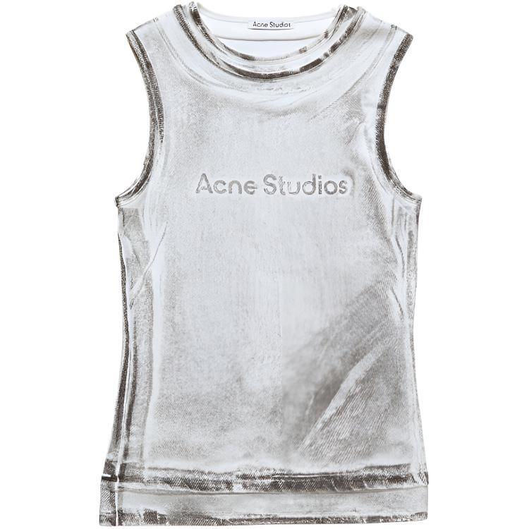 (Women) Acne Studios SS26 Sleeveless Double-Layer Logo Fashion Vest AL0542-J83