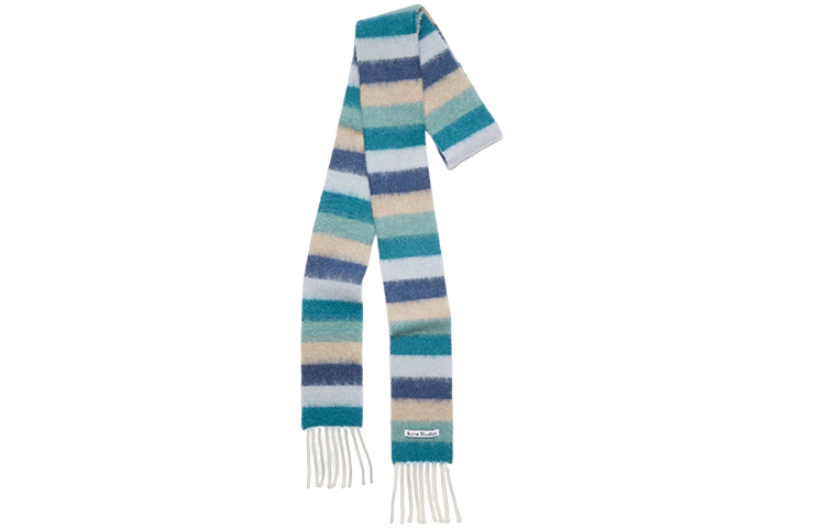 Order (W) Acne Studios Selendang Rajut Bergaris Fesyen Hangat Wanita CA0226-BAT