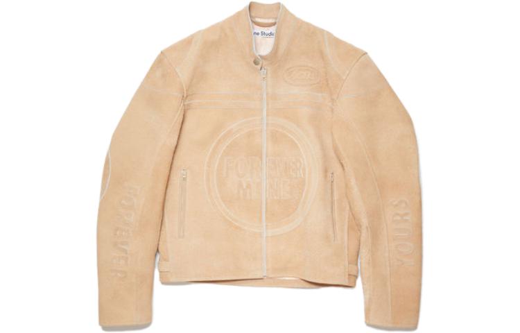 Order (W) Jaket Suede Lengan Panjang Acne Studios Wanita Warna Sand Beige. FN-WN-LEAT000241