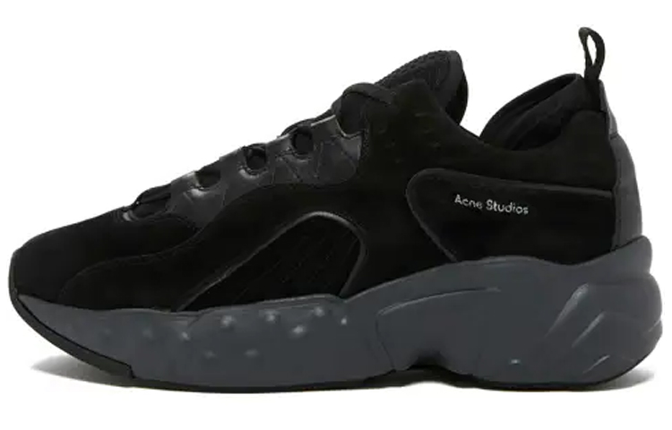 (W) Acne Studios Suede Strap Low-Top Sneakers 'Black'
