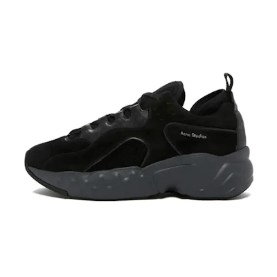 (W) Acne Studios Suede Strap Low-Top Sneakers 'Black'