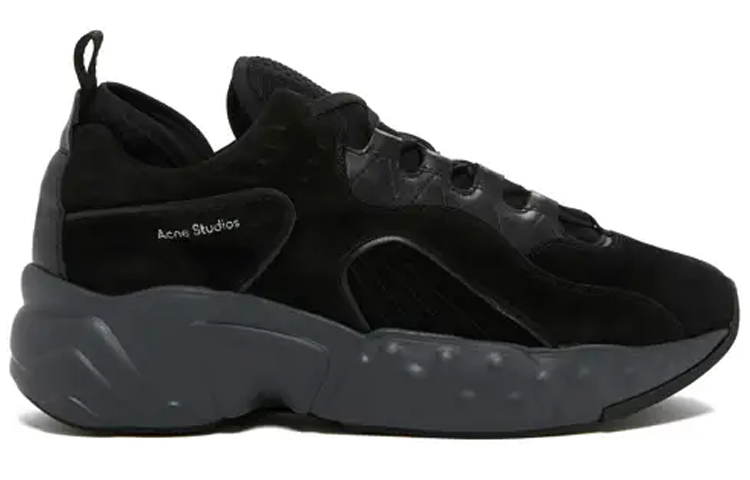 (W) Acne Studios Suede Strap Low-Top Sneakers 'Black' 圖 2