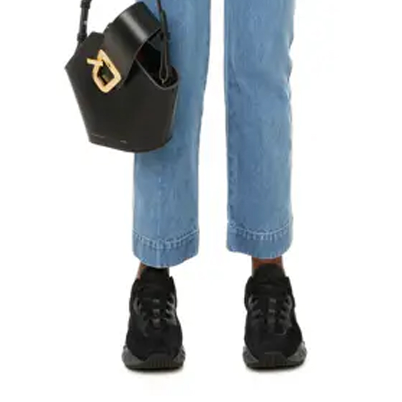 (W) Acne Studios Suede Strap Low-Top Sneakers 'Black' 圖 5