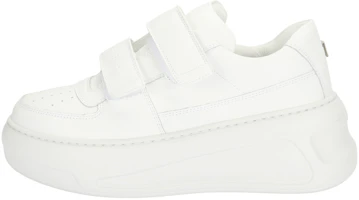 (Women) Acne Studios Velcro White Leather Low-Top Casual Shoes 4cm Sole. CD0001-DPO (Women) Acne Studios Velcro White Leather Low-Top Casual Shoes 4cm Sole. CD0001-DPO
