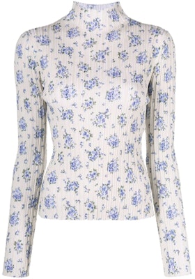 (W) Acne Studios 白色花卉印花半高领针织毛衣. A60302-AEM Order (W) Acne Studios 白色花卉印花半高领针织毛衣. A60302-AEM