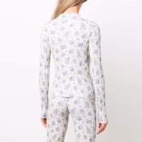 (W) 아크네 스튜디오 화이트 플로럴 프린트 하프터틀넥 니트 스웨터. A60302-AEM Shop (W) 아크네 스튜디오 화이트 플로럴 프린트 하프터틀넥 니트 스웨터. A60302-AEM