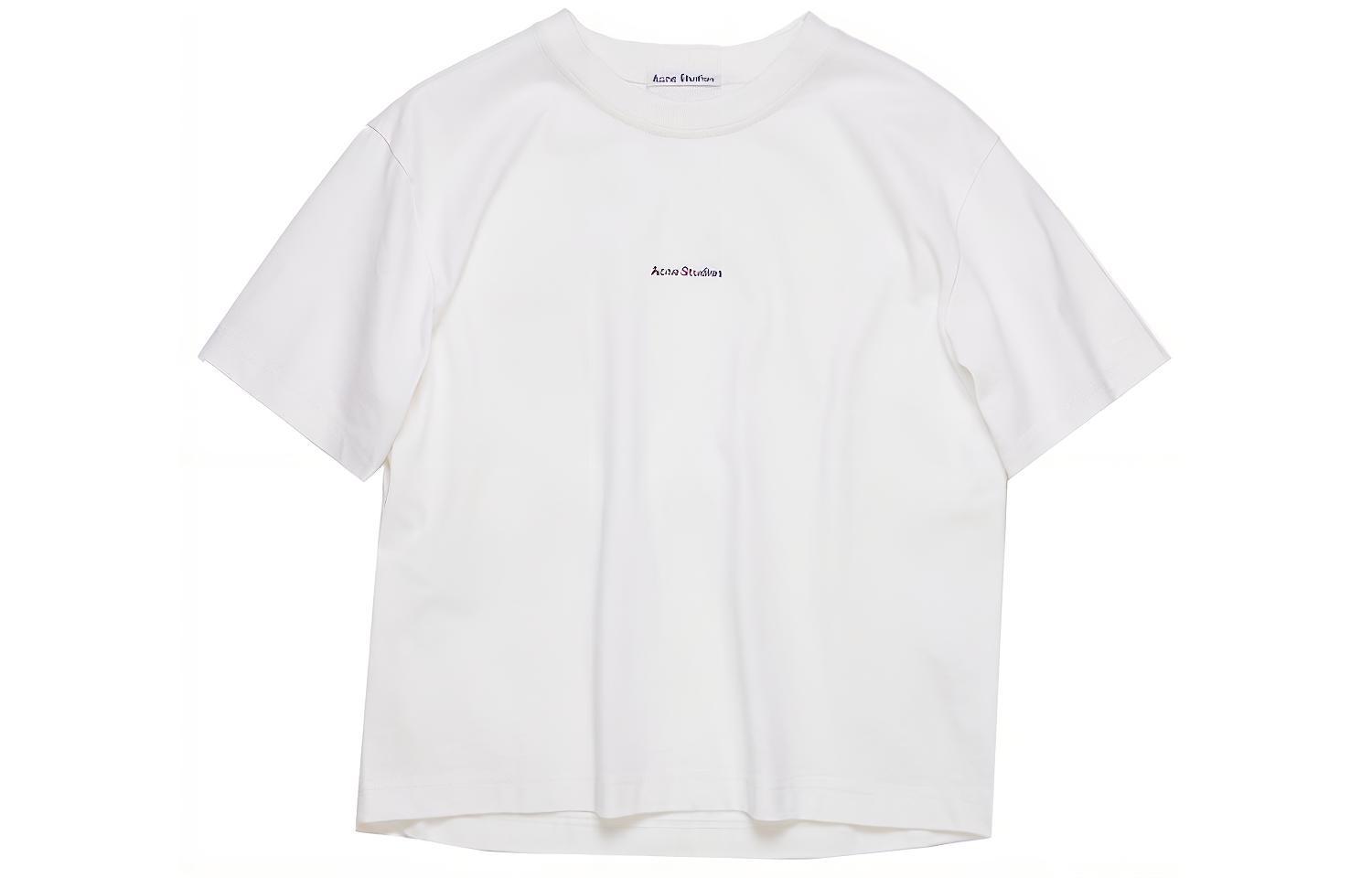(Women) Acne Studios White Logo Graphic Short Sleeve T-Shirt. AL0149-183