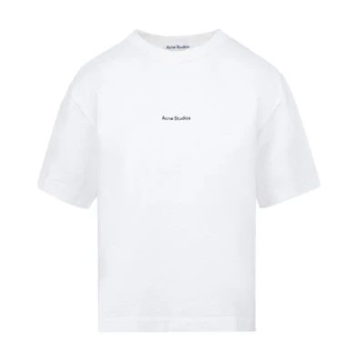 (Women) Acne Studios White Oversized Logo Short Sleeve T-Shirt AL0135-183