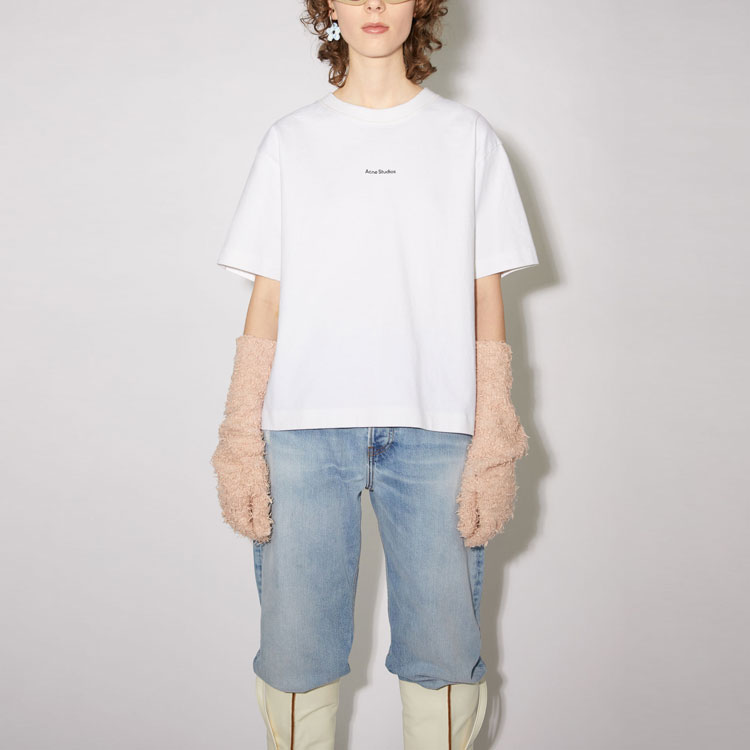 Lookbook (W) Acne Studios 白色宽松款短袖logo T恤 AL0135-183