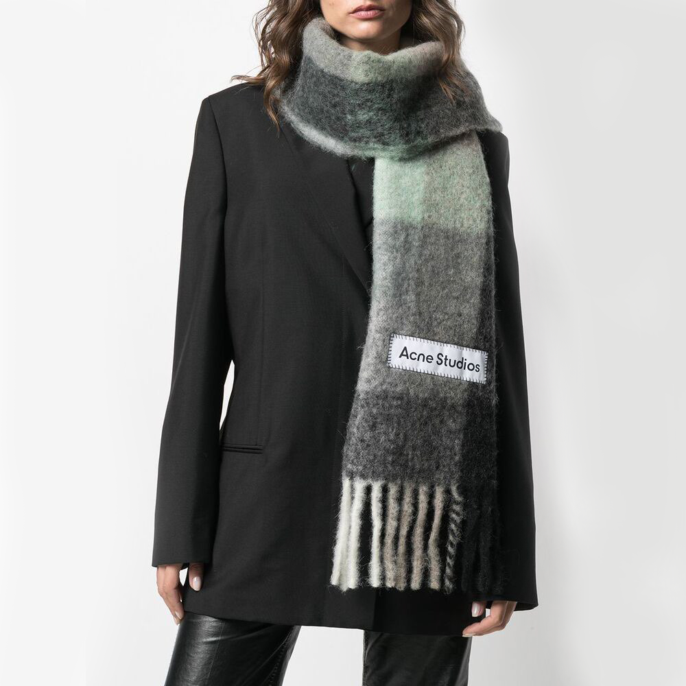 (Women) Acne Studios Wool Knit Scarf Grey Black CA0084GREENGREYBLACK 圖 5
