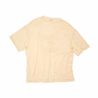 (Women) Acne Studios Yellow Crewneck Letter Printed Short Sleeve T-Shirt AL0312-ABV