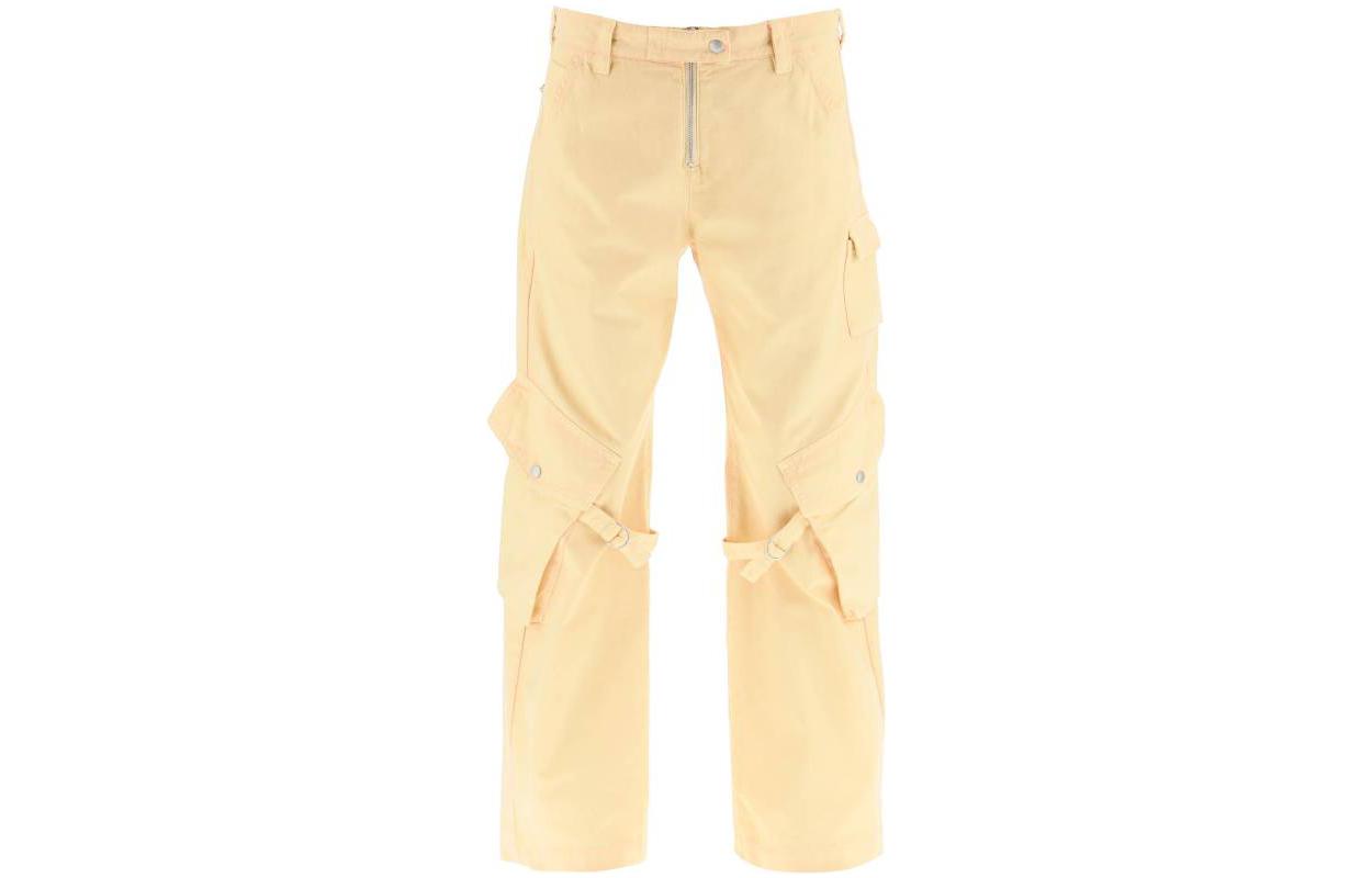 (Women) Acne Studios Yellow Straight-Leg Multi-Pocket Casual Pants AK0582-AEK
