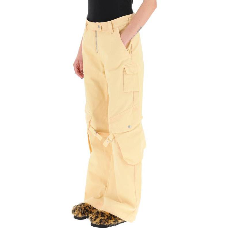 Purchase (Women) Acne Studios Yellow Straight-Leg Multi-Pocket Casual Pants AK0582-AEK