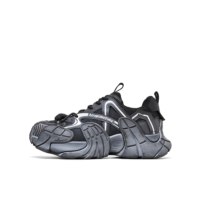 (Women) Acupuncture Retro Chunky Low-Top Sneakers - 5cm Thick Sole, Stylish & Comfy AQ02328