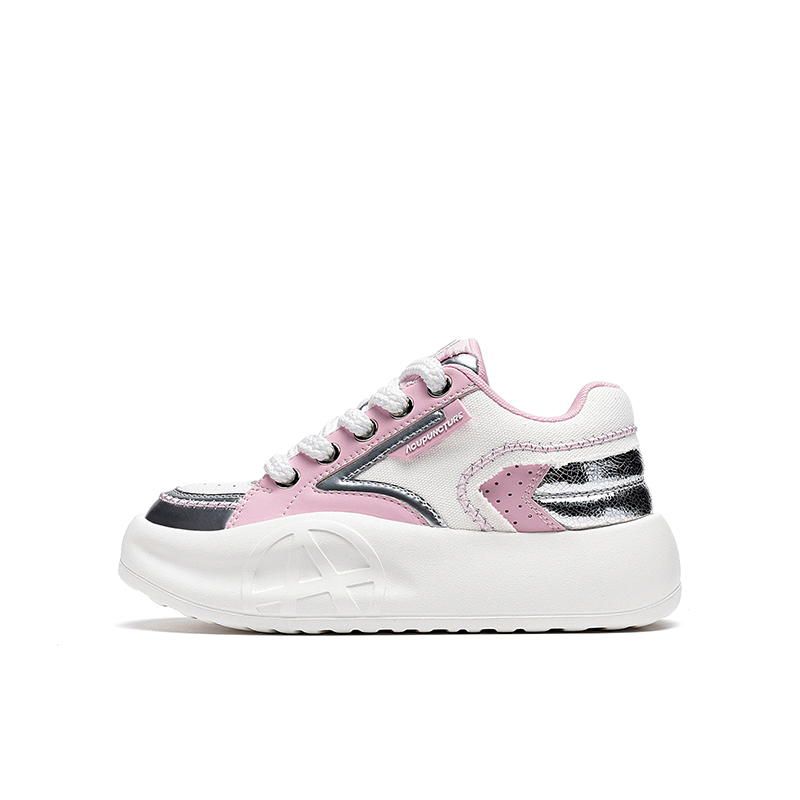 (Women) Acupuncture Silver Pink Chunky Sole Casual Sneakers - Breathable & Lightweight AC01523