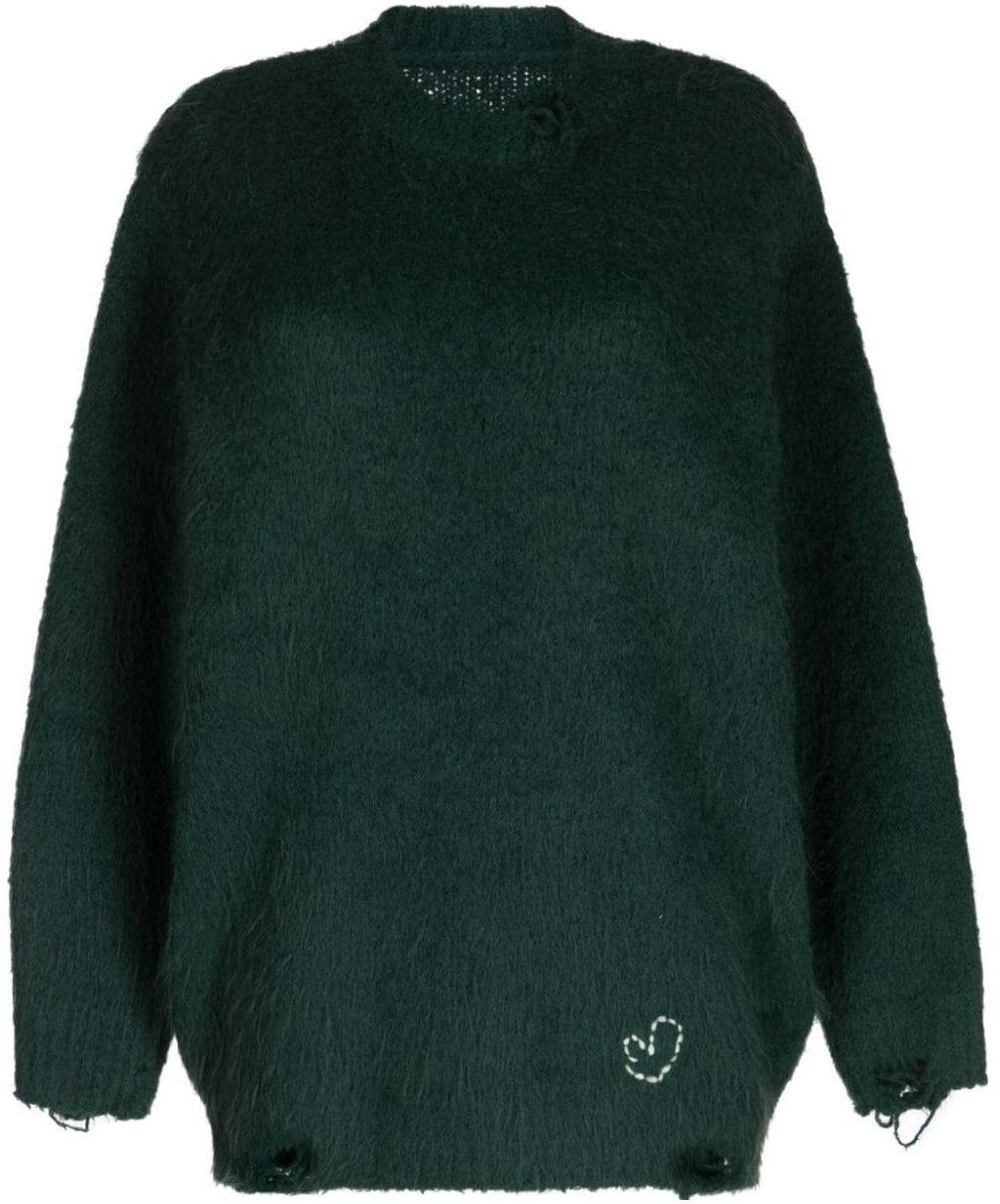 women-ader-error-green-solid-color-crewneck-pullover-sweater-bmadfwkt-0304-gn
