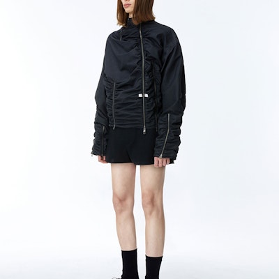 (W) ADER ERROR 高領褶皺寬鬆長袖外套 黑色 BN01SSJK0803BK Shop (W) ADER ERROR 高領褶皺寬鬆長袖外套 黑色 BN01SSJK0803BK