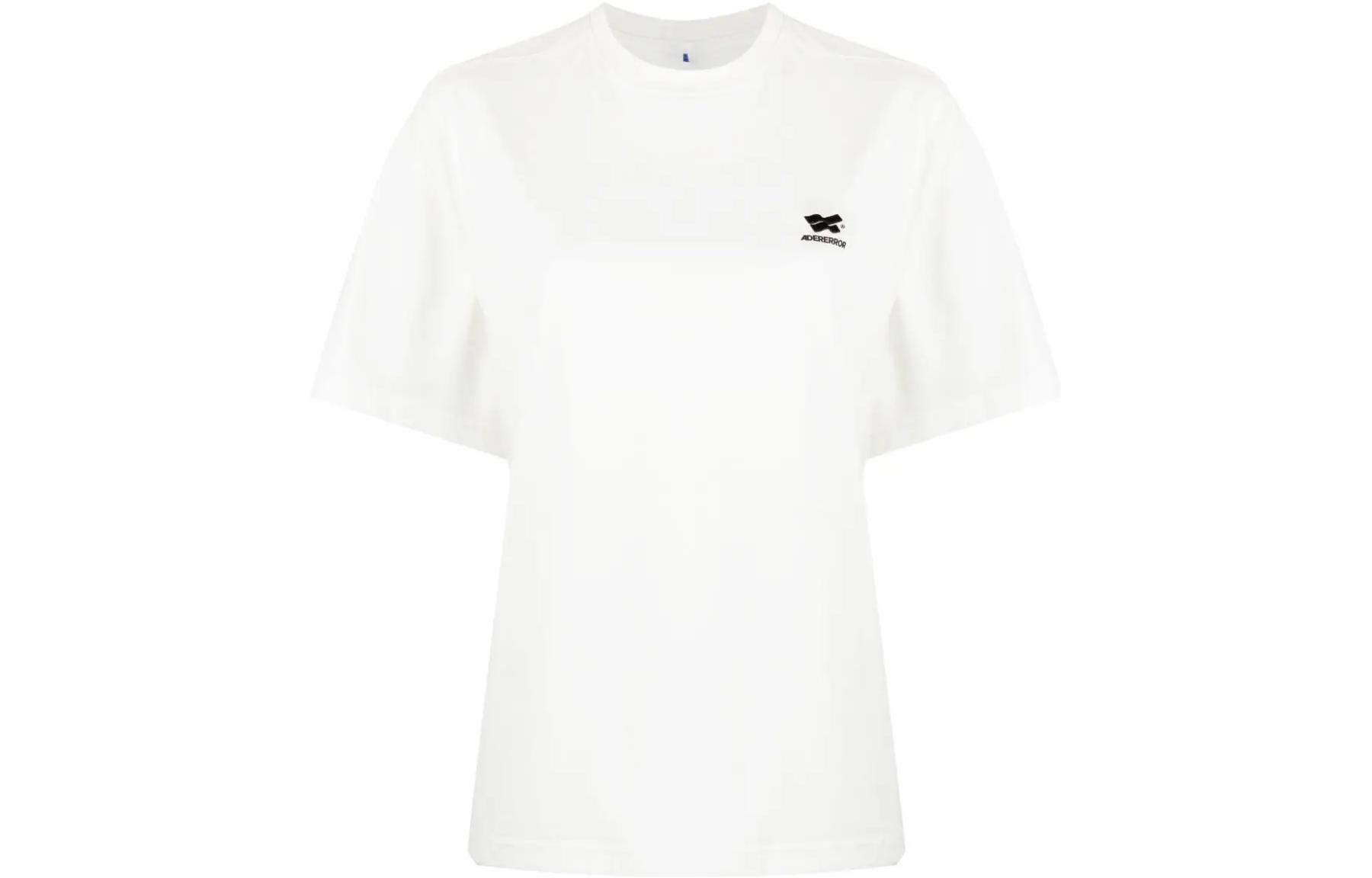 Order (W) ADER ERROR Baju-T Leher Bulat Putih Logo Bersulam Oversized. BMADFWTS0103OW