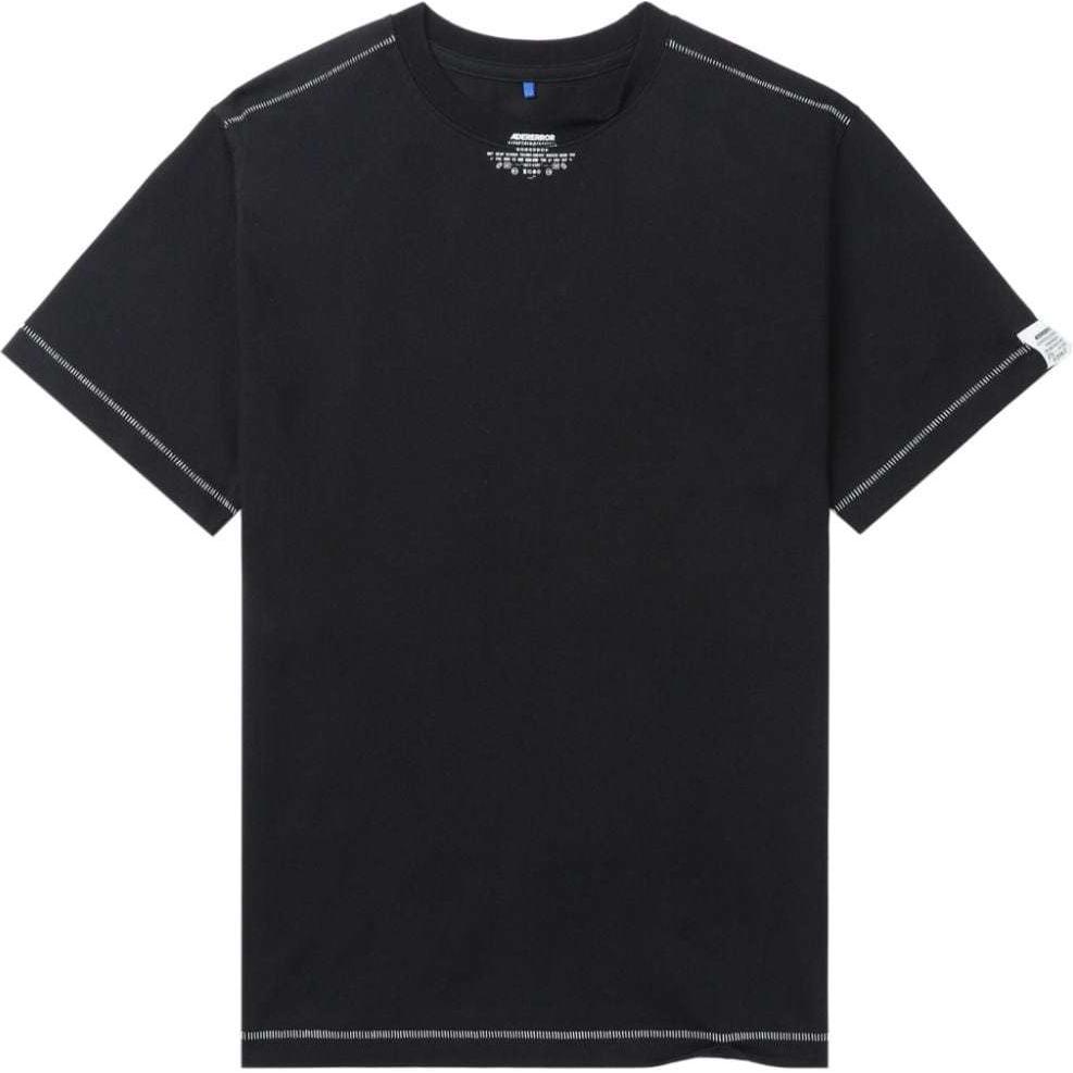 (Women) ADER ERROR Black Logo Tag Textured Knit Crewneck T-Shirt. BN01SSTS0103BK