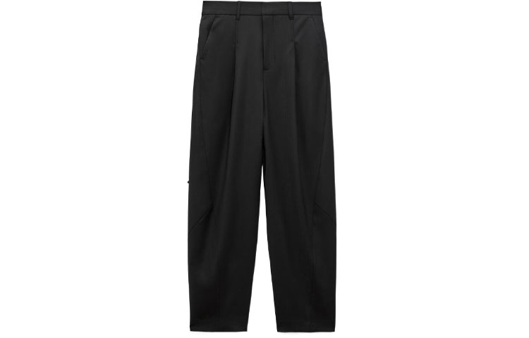 (Women) ADER ERROR Black Pleated Straight-Leg Casual Pants 02013455800-34