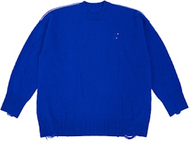 (Women) ADER ERROR Distressed Wool Pullover Sweater Women’s Blue Relaxed Fit BKAFWLK04BL (Women) ADER ERROR Distressed Wool Pullover Sweater Women’s Blue Relaxed Fit BKAFWLK04BL