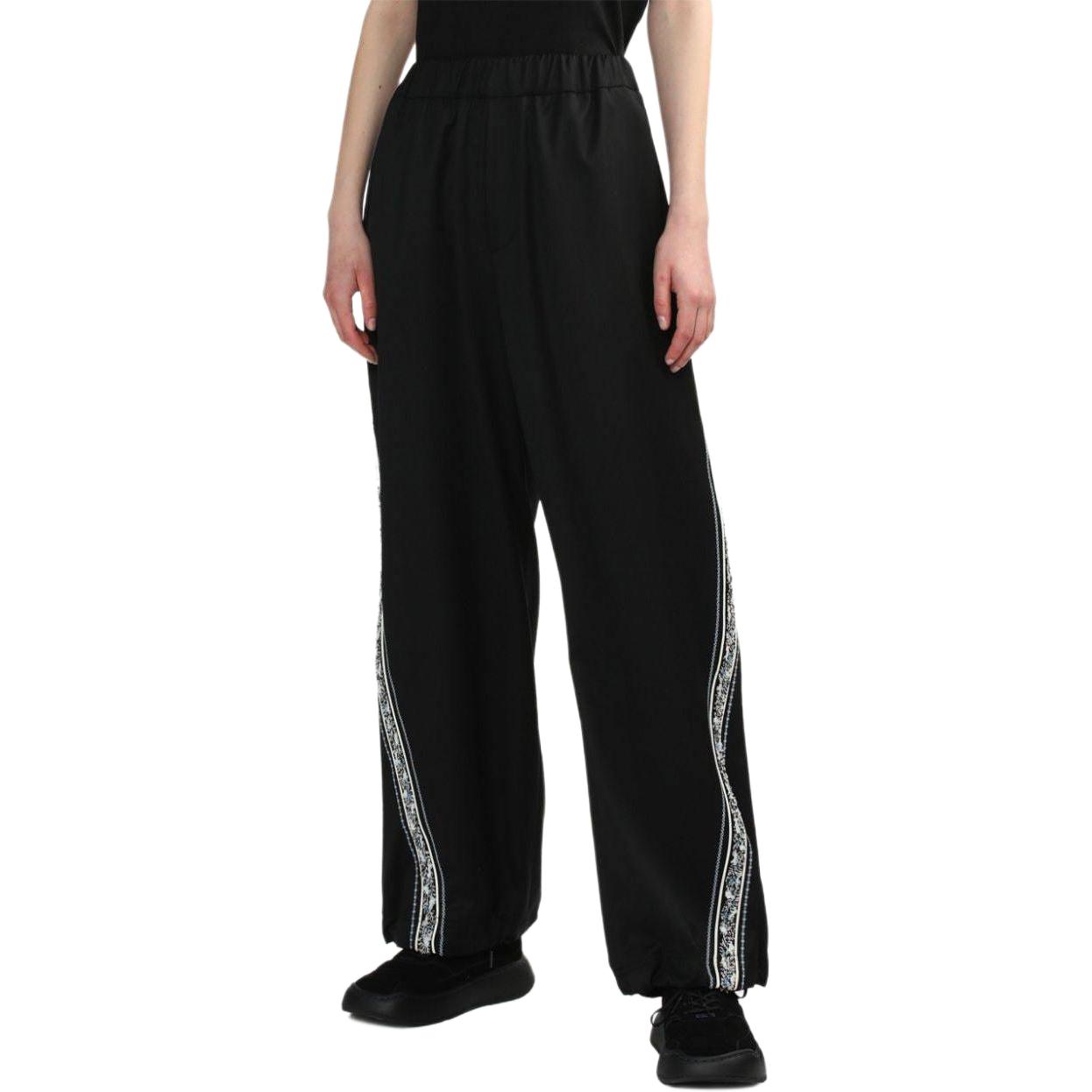 Details for (W) ADER ERROR Seluar Hitam Lebar Floral Sulam Gaya Santai. BN01SSBT0105BK