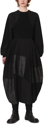 (W) ADER ERROR FW23 Gaun Hitam Lengan Panjang dengan Rekaan Jahitan Pinggang BMADFWDR0101BK Shop (W) ADER ERROR FW23 Gaun Hitam Lengan Panjang dengan Rekaan Jahitan Pinggang BMADFWDR0101BK