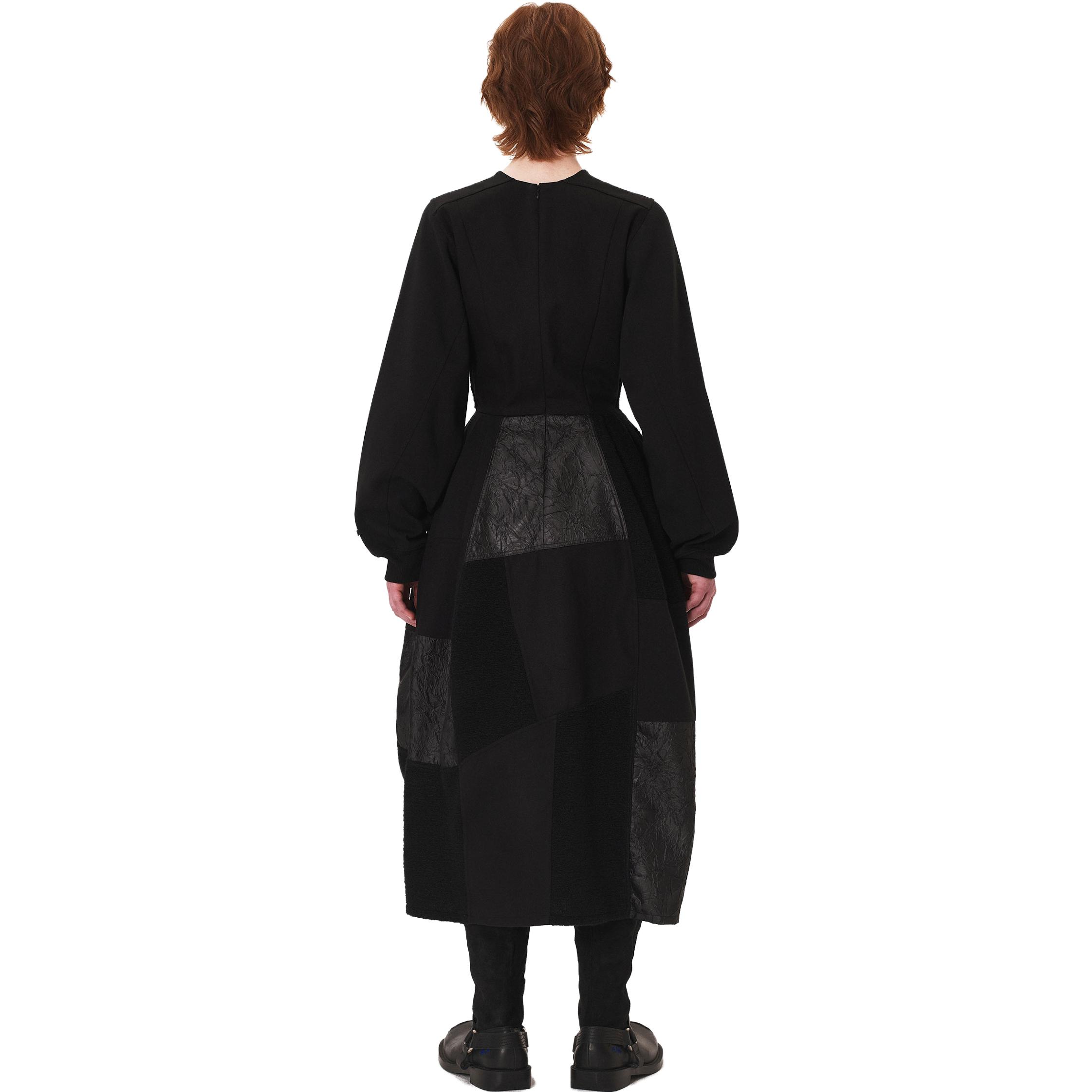 Details for (W) ADER ERROR FW23 Gaun Hitam Lengan Panjang dengan Rekaan Jahitan Pinggang BMADFWDR0101BK