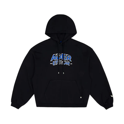 (Women) ADER ERROR Letter Print Hoodie with Kangaroo Pocket Black. BMADFWHD0103BK
