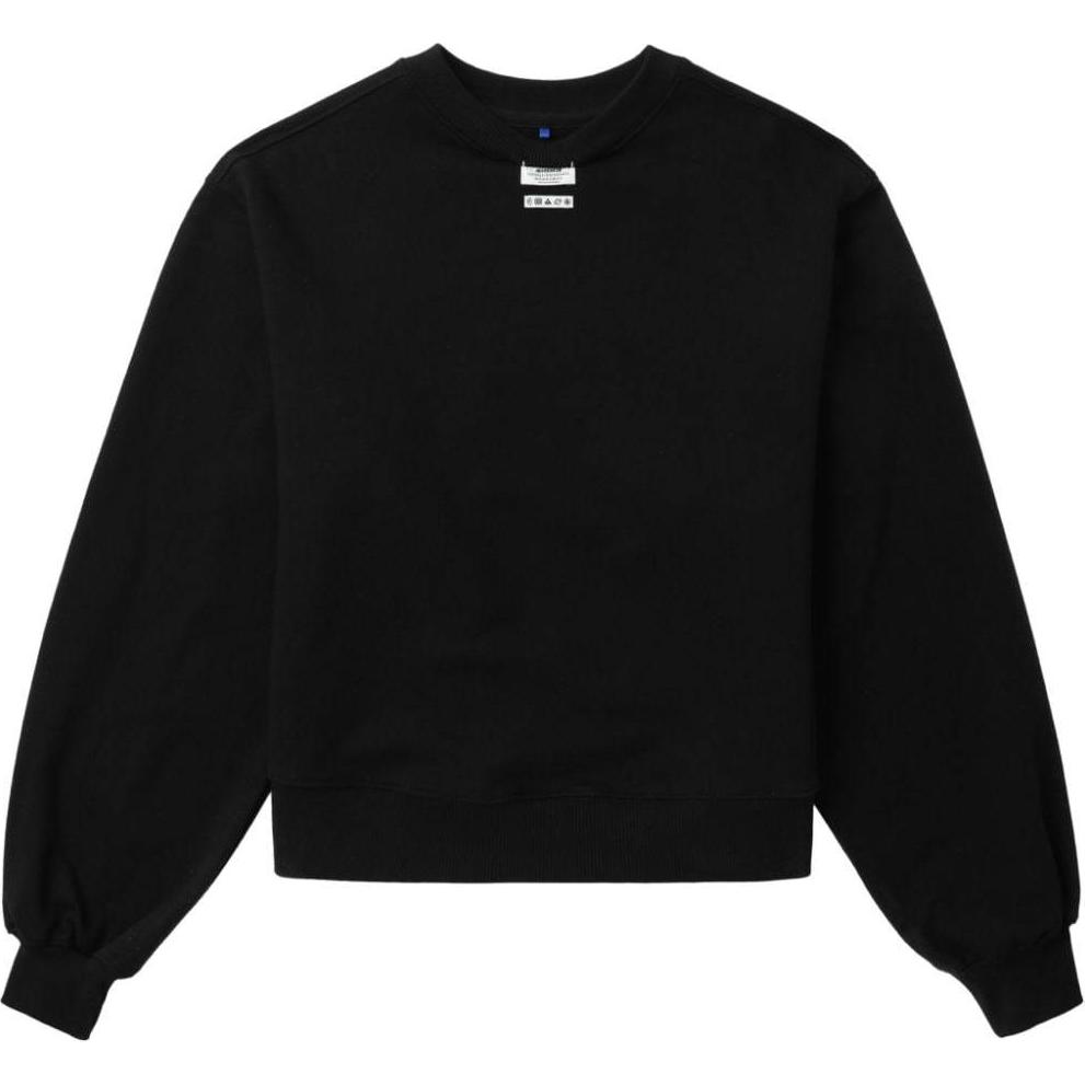 (Women) ADER ERROR Logo Patch Oversized Crewneck Sweatshirt Black BN01SSSW0102BK