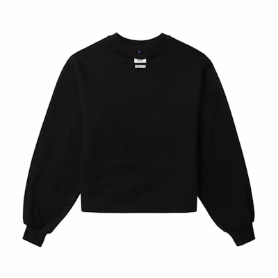 (Women) ADER ERROR Logo Patch Oversized Crewneck Sweatshirt Black BN01SSSW0102BK