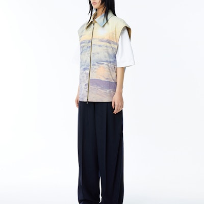 (W) ADER ERROR Vest Reversible Zip-Up Wanita Coklat Muda BN01SSVE0102BG 3