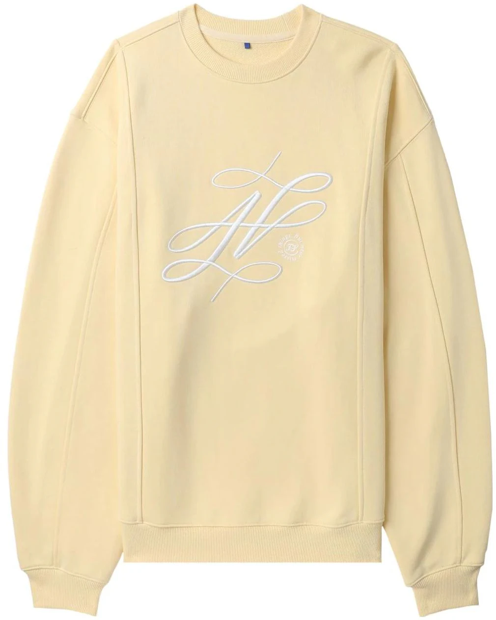 women-ader-error-ss-23-yellow-letter-embroidered-crewneck-sweatshirt-bmadsssw-0103-yl